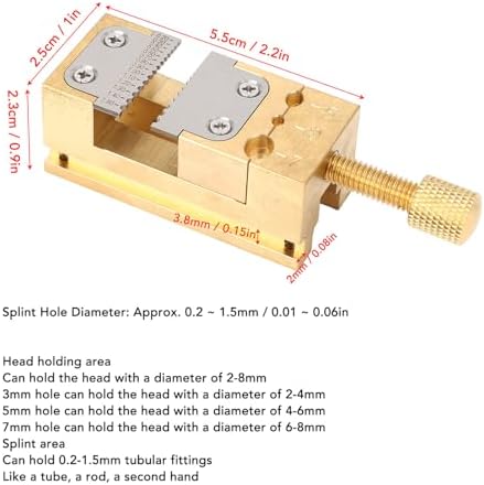 Mini Flat Clamp, Mini Bench Vice Clamp Opening Parallel Table Vise for Watch Repairing Sculpture Craft Jewelry DIY Carving Tool, 0.2-1.5mm Hole Dia Watchmaker Wheel Pointers Tool