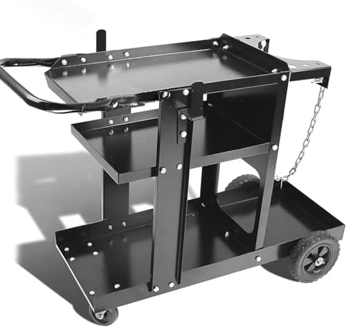 Welding Cart for Mig Welder - Table Top Cabinet With Gas Bottle Storage - Machine Equipment Plasma Cutter - Durable 400 Lbs Capacity