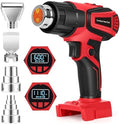 Cordless Heat Gun Compatible with Milwaukee m18 Battery 350W Fast Heating 120℉–1112℉ Variable Temperature LCD Display Portable Hot Air Gun 4 Nozzles for Crafts, DIY (Tool Only, Not Made by Milwaukee)