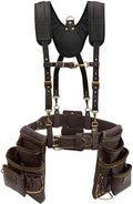 OX Framing Leather Tool Belt + Suspenders - Carpenter Tool Belt - Size XL