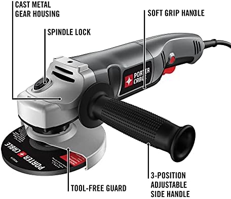 PORTER-CABLE Angle Grinder Tool, 4-1/2-Inch, 7.5-Amp (PC750AG) (Pack of 2)