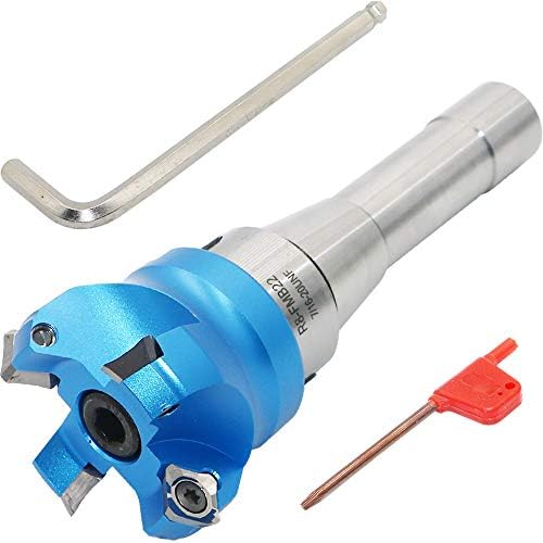 2 Inch Face Milling Cutter Aluminum KM12 50MM CNC End Milling Cutter Holder + R8-FMB22 Shank Face Shell Mill Arbor + 4pcs SEHT1204 Carbide Inserts + 8mm Hexagon Wrench + T20 Wrench CNC Machine Tools