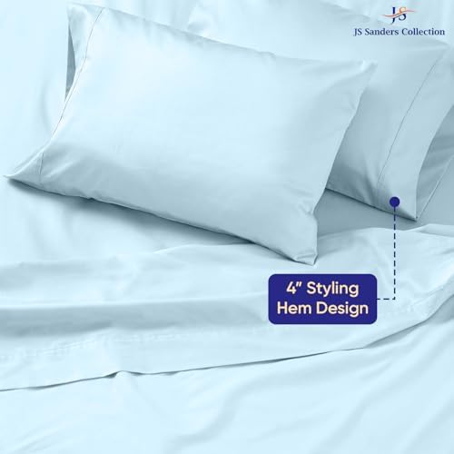 JS Sanders Collection 4PC Boat Sheet Set Universal V Berth, Light Blue