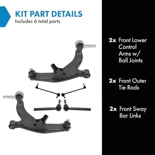 TRQ Front Steering & Suspension Kit Compatible with 03-04 Nissan Murano NI4510100 NI4511100