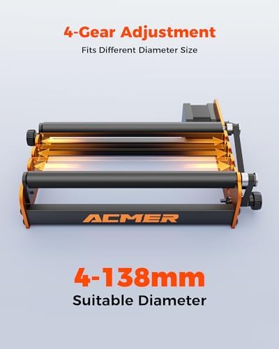 ACMER M2 Laser Rotary Roller for Laser Engraver Adjustable 4-138mm Diameter