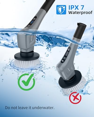 MR.SIGA Electric Spin Scrubber, Cordless Bathroom Scrubber Brush
