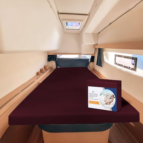 JS Sanders AFT Berth Boat Sheet 1 Pcs 600 TC Egyptian Cotton, Wine