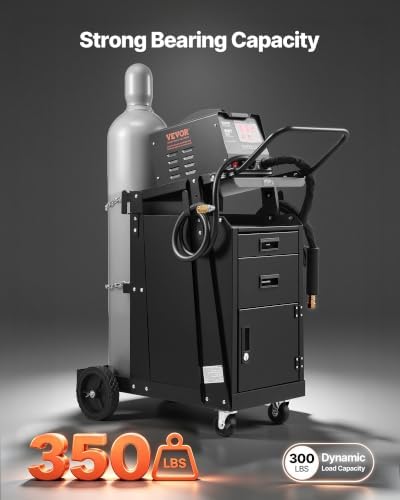 VEVOR Welding Cart 2 Drawers Welder Cart Heavy Duty with Lockable Cabinet