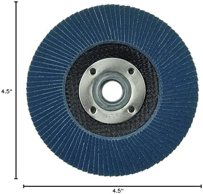 Weiler 50699 4-1/2" Tiger Disc Abrasive Flap Disc, Flat (TY27), Phenolic Backing, 120Z, 5/8"-11 UNC Nut (Pack of 10)