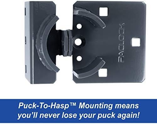 PACLOCK's UCS-7S/779 Hasp and Puck Combo Kit, Stainless Steel Body, Grey Hasp, High Performance 6-Pin Cylinder, One Lock Keyed to a Number U-Pick! w/ 2 Keys, No Backplates