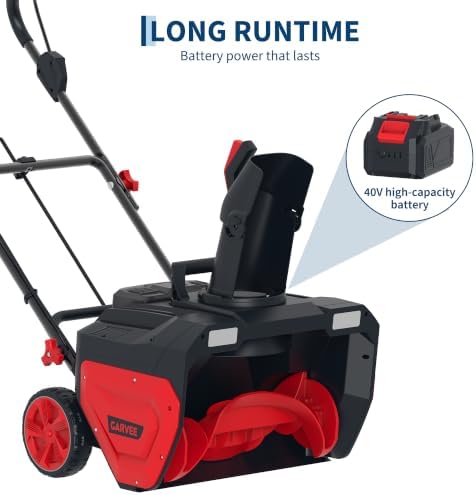 Garvee 40V Cordless Snow Blower, 21-Inch, 2x5.0Ah Battery & Charger, LED