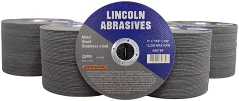 200 Pc 5" x 1/16" x 7/8" Cut-Off Wheels Lincoln Abrasives Metal & Stainless Steel