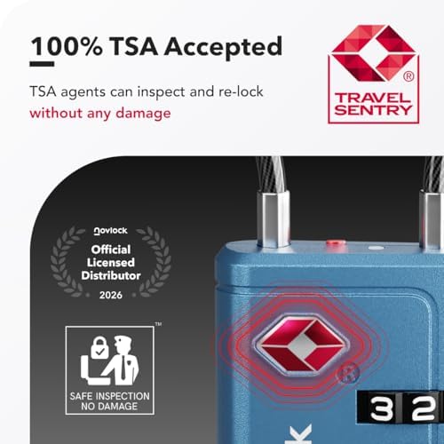 TSA Approved Luggage Locks, Travel Locks with Inspection Indicator