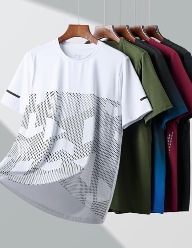 Liberty Imports 5 Pack Men's Active Quick Dry Crew Neck T Shirts