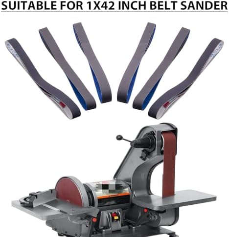 1 x 42 Inch Silicon Carbide Sanding Belts for Knife Sharpening, 15 Pack