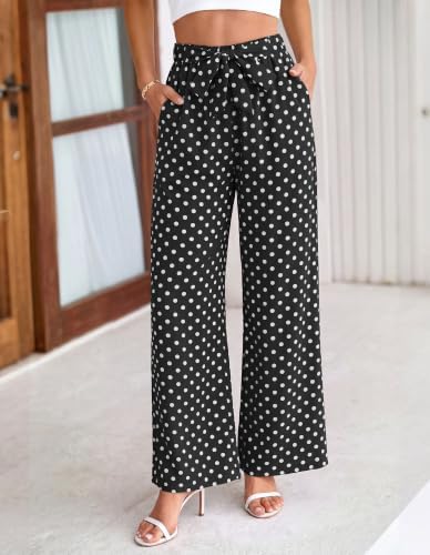 BTFBM Striped Palazzo Pants for Women Fall 2026 Wide Leg Dress Work Pants