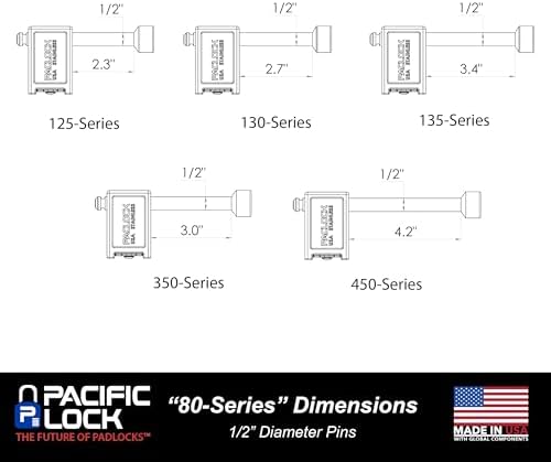 PACLOCK's 80-Series Trailer Hitch Lock, UCS, 325" Pin, High Performance 6-Pin Cylinder, Keyed Differently w/ 2 Keys, Silver