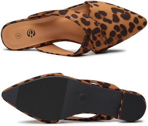 Rekayla Women's Mules Closed Pointed Toe Flats Backless Loafers Shoes for Women