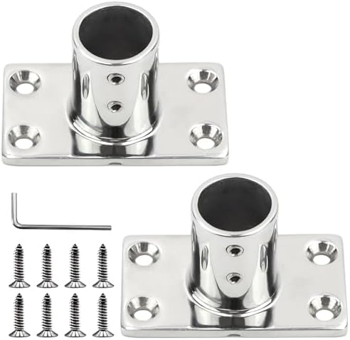 YANYUCB Boat Hand Rail Fitting,316 Stainless Steel Rectangular 60/90 Degree Boat Hand Rail Base(1 inch,1-1/4inch,7/8 inch,1-3/16 inch) with L Shape Hex Key and Screws
