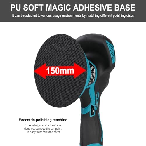 6" Cordless Car Polisher for Makita 18V Battery,6-Speed Orbital Buffer