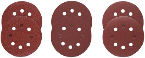 BOSCH ROS10 120 Volt Random Orbit Sander, Blue, 5&BOSCH SR5R000 6-Piece Assortment 5 In. 8 Hole Hook-And-Loop Sanding Discs