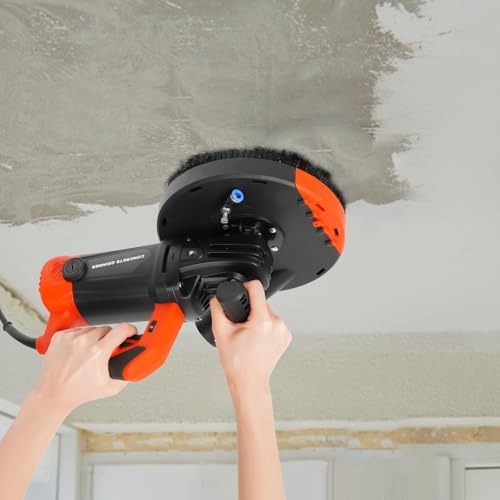 Concrete Grinder Machine, 2200W Electric Concrete Grinder Handheld Cement Grinder 7" 6 Variable Speed Concrete Grinding Machine Concrete Polishing Machine Sander