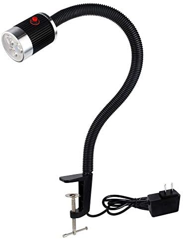 Gooseneck LED Light, Clamp Gooseneck Light 900 Lumen 120 Volt Fixed with C Clamp Industrial Work Lamp for Machine Tools and Lathe
