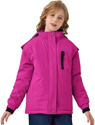MoFiz Girl's Ski Jacket Fleece Snow Winter Coat Kids Warm Snowboard Jacket