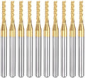 uxcell 10Pcs 1.8mm Titanium Coat Carbide End Mill Engraving Milling Cutter CNC Router Bits for PCB Machine, 1/8" Shank
