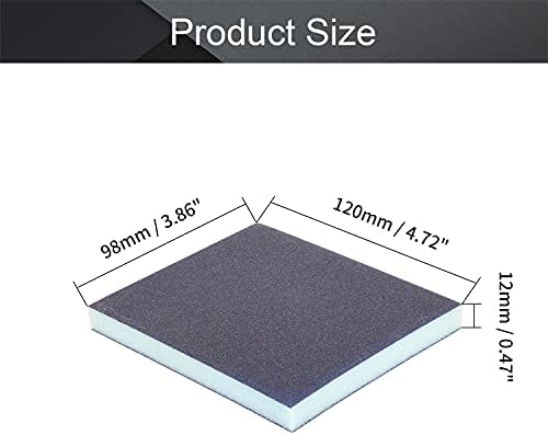 Utoolmart Sanding Sponge Sanding Blocks, 180 Grit Wet Dry Sandpaper Sponge, Washable and Reusable Sand Sponge Kit, for Kitchen Cookware Cleaning and Rust Removal of Rusted Metal, Blue, 4 Pcs