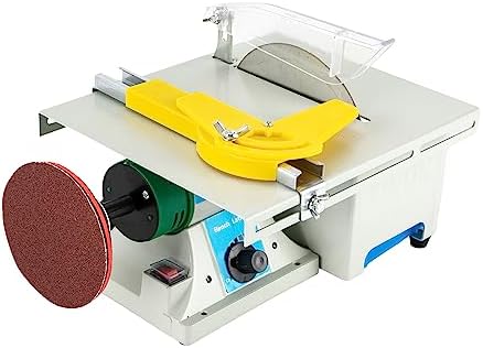 5-in-1 Mini Lapidary Saw,110V 750W Gem Jewelry Polishing Grinding Machine,800-10000rpm Adjustable Jewelry Making Bench Grinder Sander for Carving,Polishing