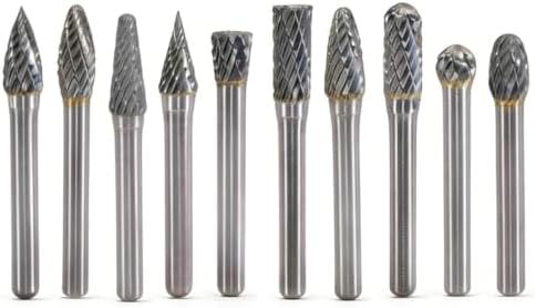 Carbide Burr Set 1/4" Shank 5/16" Head, 10-Pack
