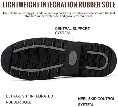 Work Boots for Men Soft Toe Waterproof Leather Workboots