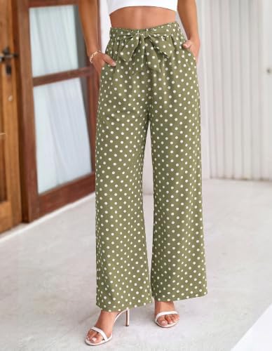 BTFBM Striped Palazzo Pants for Women Fall 2026 Wide Leg Dress Work Pants