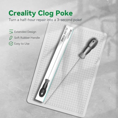 Creality 3D Printer Tools, Creality Clog Poke 3D Printer Nozzle Cleaning Kit for 1.75mm Filament Nozzles, Φ1.5mm Needle with Arrow Tip, 210mm Prolong&Hight Hardness Cleaning Hotend Without Disassembly