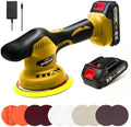 Cordless Buffer Polisher 6 inch with 2Pcs 2.0Ah Rechargeable Batteries Compatible with Makita,and 1 Adapter Charger, 6 variable speed 5500RPM cordless sander, for Car Detailing/Polishing