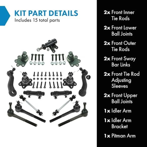 TRQ Front Steering and Suspension Kit Ball Joint Idler Arm Idler Arm