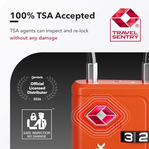TSA Approved Luggage Locks, Travel Locks with Inspection Indicator