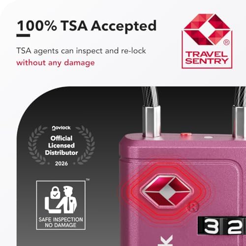 TSA Approved Luggage Locks, Travel Locks with Inspection Indicator