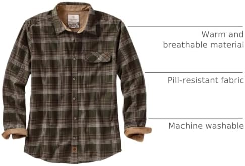 Legendary Whitetails Mens Flannel Long Sleeve Button Down 100% Cotton Shirt