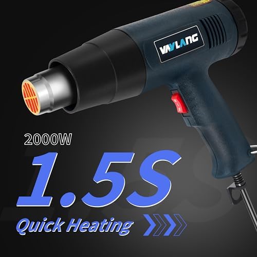 Heat Gun 1800W 122℉-1202℉（50℃- 650℃）Fast Heating Heavy Duty Hot Air Gun Kit Variable Temperature Control