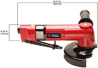 Chicago Pneumatic CP9122BR - Air Angle Grinder Tool, 4.5 Inch (115 mm), 0.8 HP / 600 W, 12000 RPM, Welder, Woodworking, Automotive Detailing, Stainless Steel Polisher, Heavy Duty