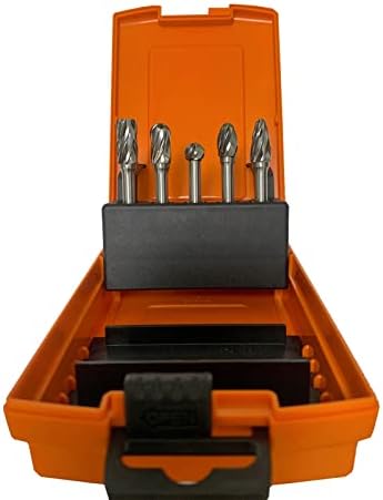 5pcs Carbide Burrs for Aluminum -Aluma Cut Carbide Rotary Burr Files Set 1/4"(6.35mm) Shank for Die Grinder Drill,Metal Carving,Polishing,Engraving, Drilling