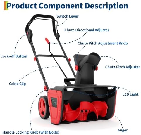 Cordless Snow Blower - 20 Inch Electric Snow Thrower with Dual 20v 4.0Ah Batteries & Charger, Brushless Motor, 25FT Throwing Distance, 12in Deep Cleanup, Dual LED Lights, for Sidewalks & Driveways