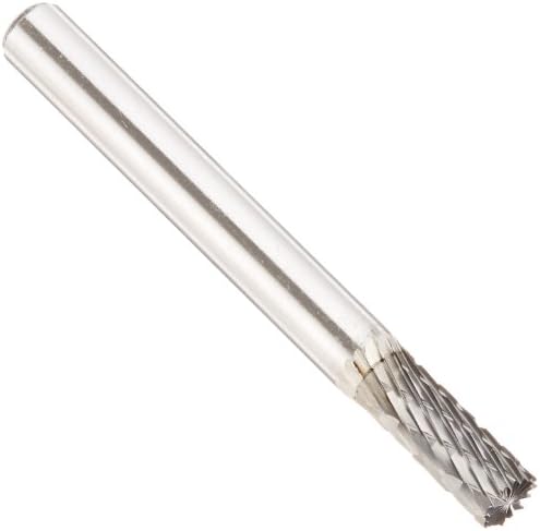 Drill America SB-1 Carbide Burr/Rotary File Cylindrical End-Cut Double Cut for Die Grinder 1/4" Dia. x 5/8" Cut Length with 1/4" Shank and 2" Overall Length, DUL Series
