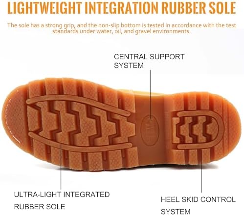 Work Boots for Men Soft Toe Waterproof Leather Workboots