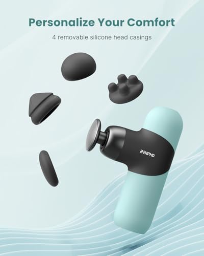 RENPHO Mini Thermal Massage Gun with Heat, Color Silicone Casing, 4 Speeds