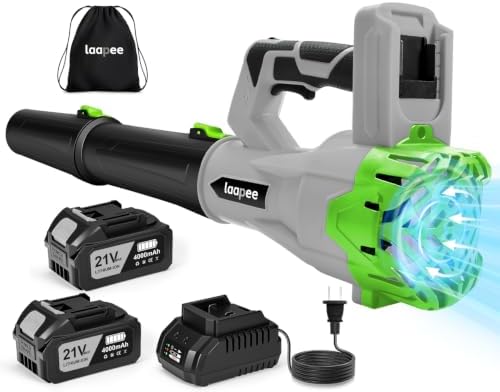 Leaf Blower Cordless 650CFM with 2x4.0Ah Battery & Fast Charger, Gray