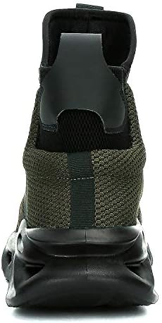 XUNRUO Work Safety Boots for Men and Women Steel Toe Lightweight Breathable Pull on Construction Boots