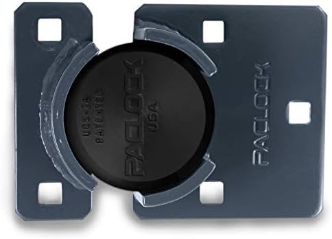 PACLOCK's UCS-7A/775 Hasp and Puck Combo Kit, High Performance 6-Pin Cylinder, Keyed Differently w/ 2 Keys, Black Anodized Aluminum, Double Coated Grey Hasp